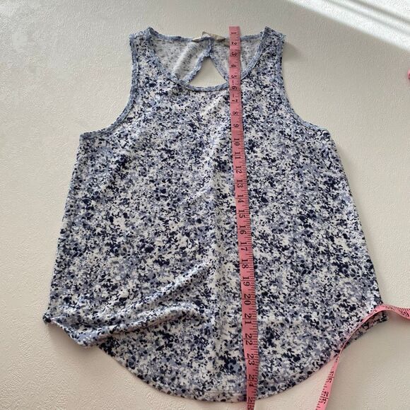 Athleta Blue White Speckle Print Racerback Tank Top | Size Small - Picture 5 of 5